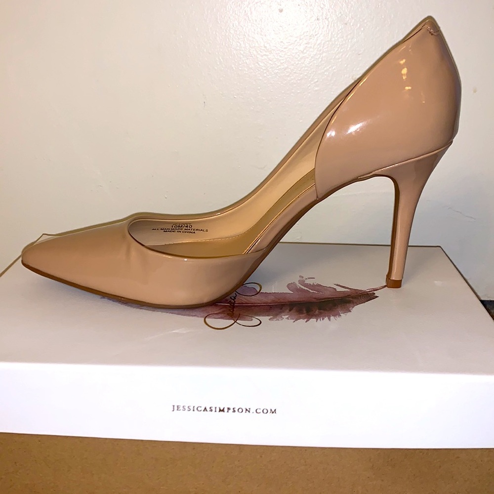 Nude Patent Leather Heels by Jessica Simpson